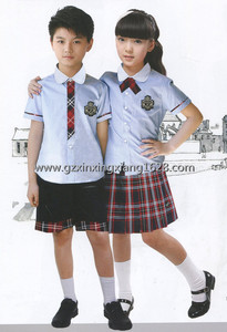YL601#夏季中小学生衬衫格裙英伦风校服